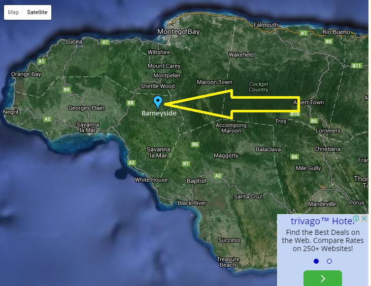 barneyside jamaica map physical