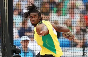 Roje Stona shatters Olympic discus record with a 70.00m throw, winning Jamaica’s first gold in the event at Paris 2024 and setting a new Olympic mark.
