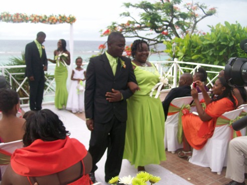 Wedding Ceremony - The bridal party walking back