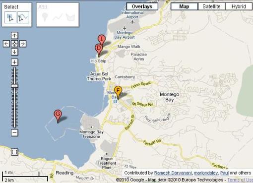 Map of Montego Bay Jamaica