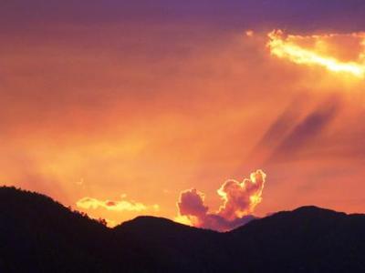 Sunset View From The Mountain            