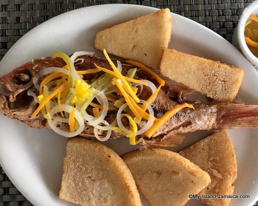 jamaican escoveitched fish with bammy