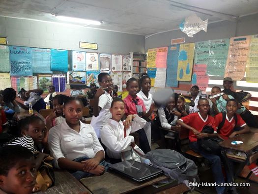 what is the level of literacy rate in Jamaica -careers_day_at_jamaican_primary_school_springfield_all_age_students