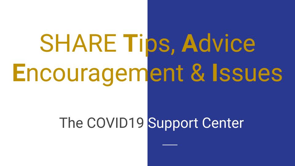 This is true community! Not only can you get and share tips and words of encouragement, persons impacted will get the opportunity to share Covid19 stories.