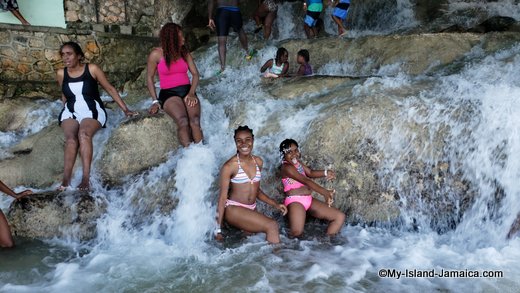 dunns river falls jamaica - karena and aliana gayle