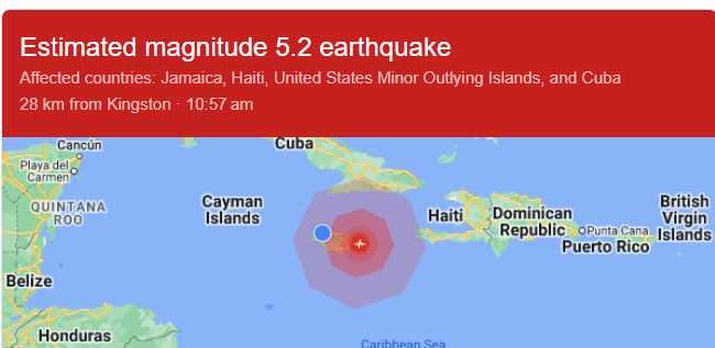 earthquake in jamaica