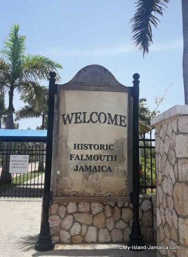 The Falmouth Welcome sign, Trelawny