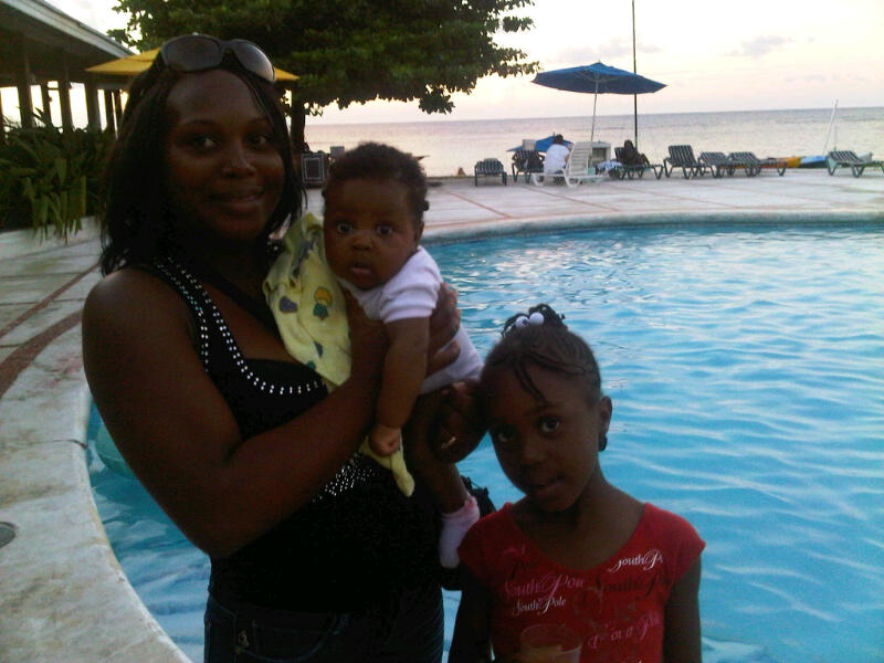 Aliana Gayle with Family -Two month old - At Sunset Beach Resort in Montego Bay