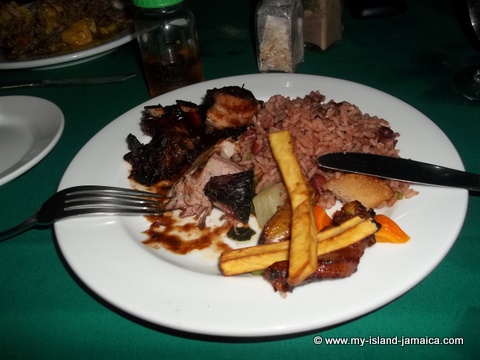 jerk chicken at fdr resort in jamaica