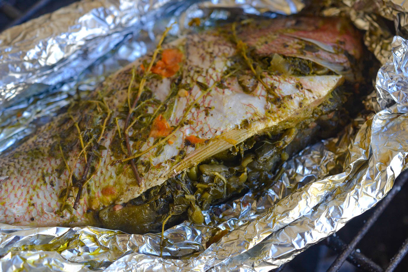 Jamaican Foil Roasted Fish Recipe | Image source: greedygirlcooks.blogspot