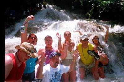 Some of our group at Dunn's River Falls