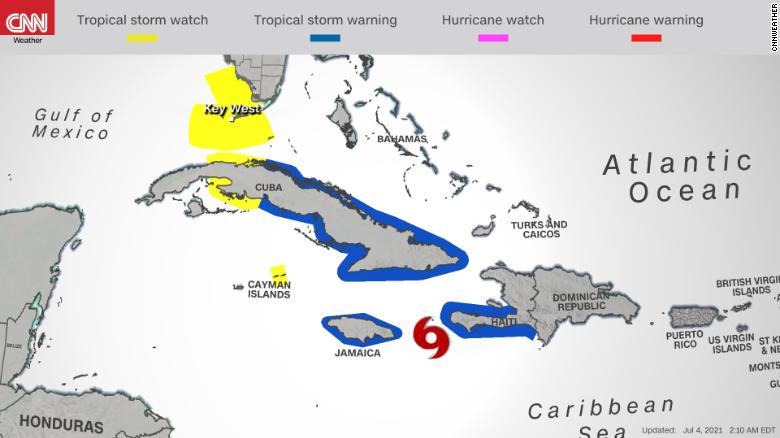 hurricane elsa jamaica tracker