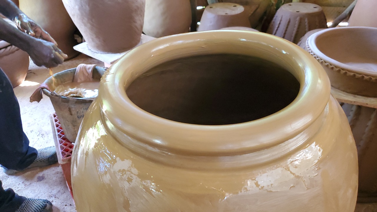 Isaiah Unique Clay Pots | Big Clay Vase Left To Dry
