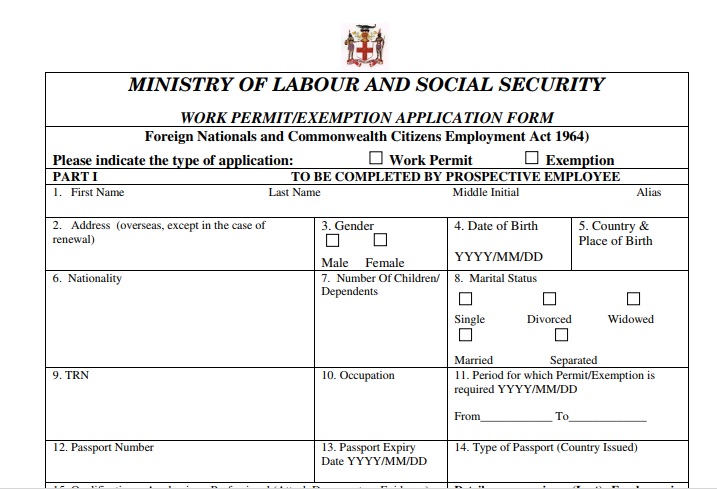 jamaica work permit application
