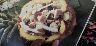 Jamaican Chicken Salad in Pineapple Shell