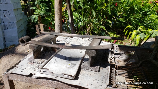 Fire side used to roast the cocoa beans to make chocolate tea