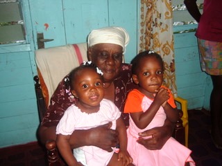 late grandma Mammy with kids in beeston spring, westmoreland