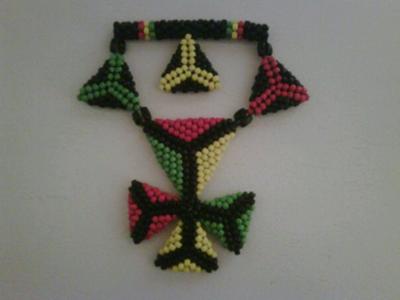 3D Beaded Triangles Pendant