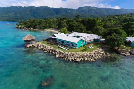 aerial view of luna sea inn belmont, westmorealnd jamaica