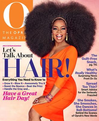 Oprah wears hair on O Magazine