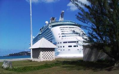 A Royal Caribbean Cruise Vessel in dock