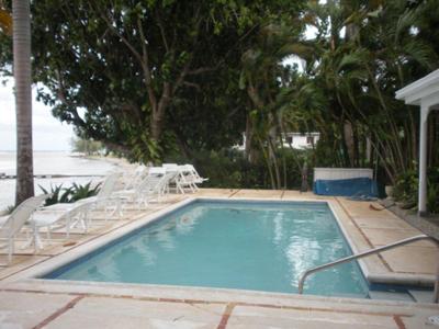 poolside with beach view