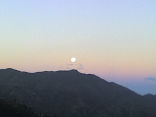 The Full Moon Setting behind the Blue Mountains, just as dawn is breaking.