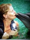 Sharon Kissing The Dolphin At Dolphin Cove!