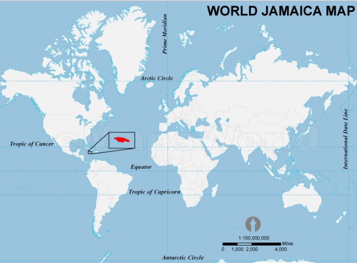 Where Is Jamaica World Map