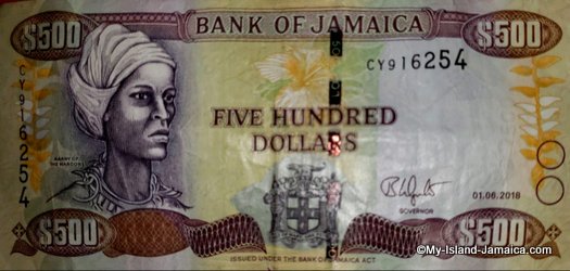 Jamaican $500 Note