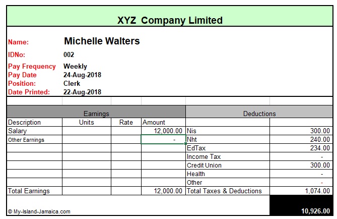 weekly paid employees pay rate in jamaica