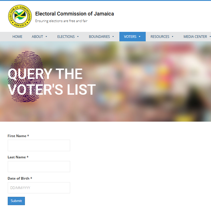 Screenshot of ECJ Check My Status page