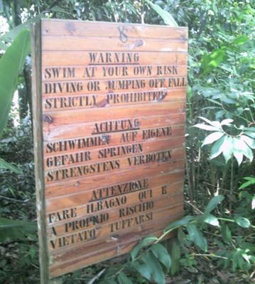 YS Falls,, You Have Been Warned